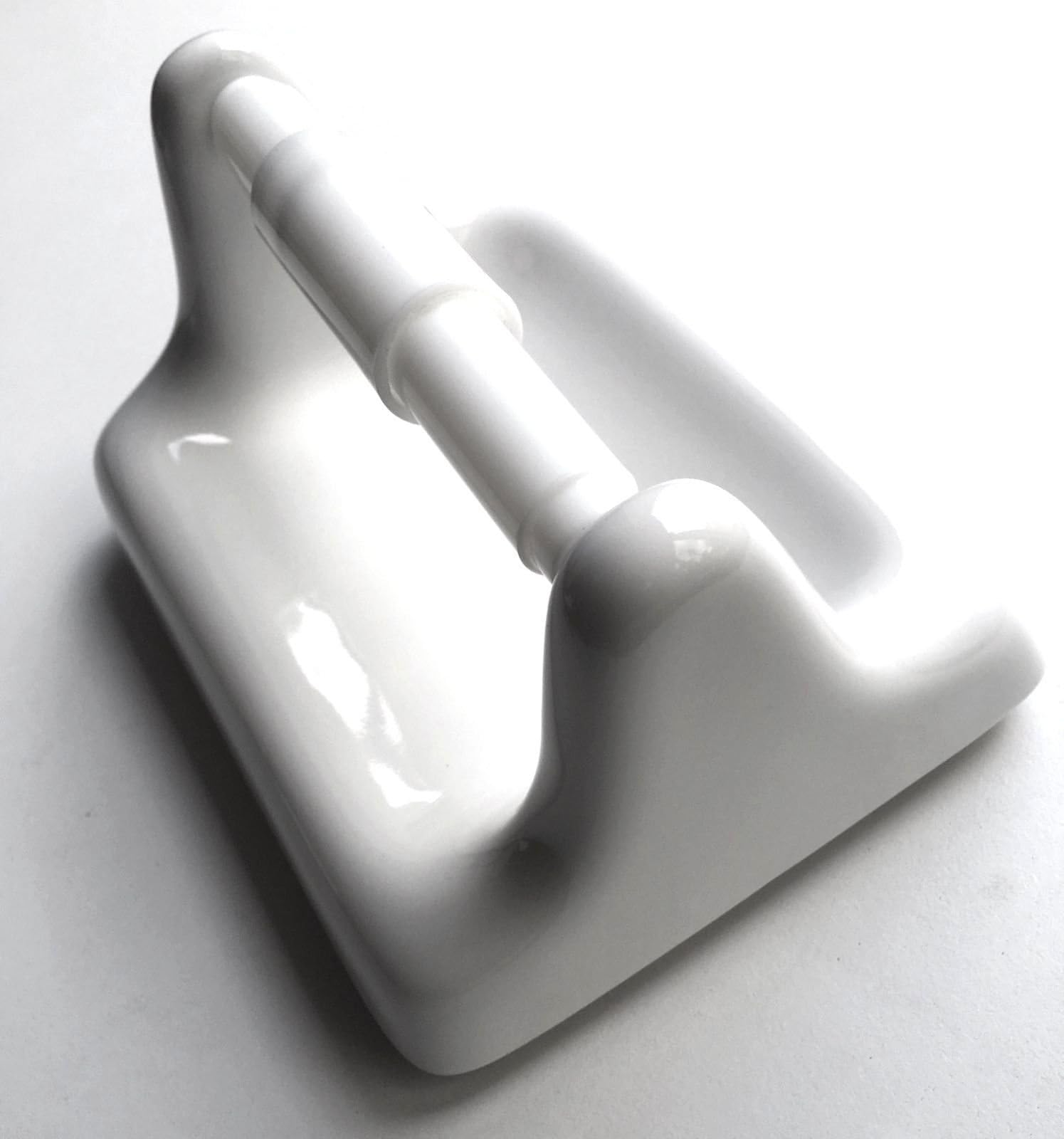 BA777 White Glazed Ceramic Toilet Paper Tissue Holder with Roller Bath Accessory Wall Mounted
