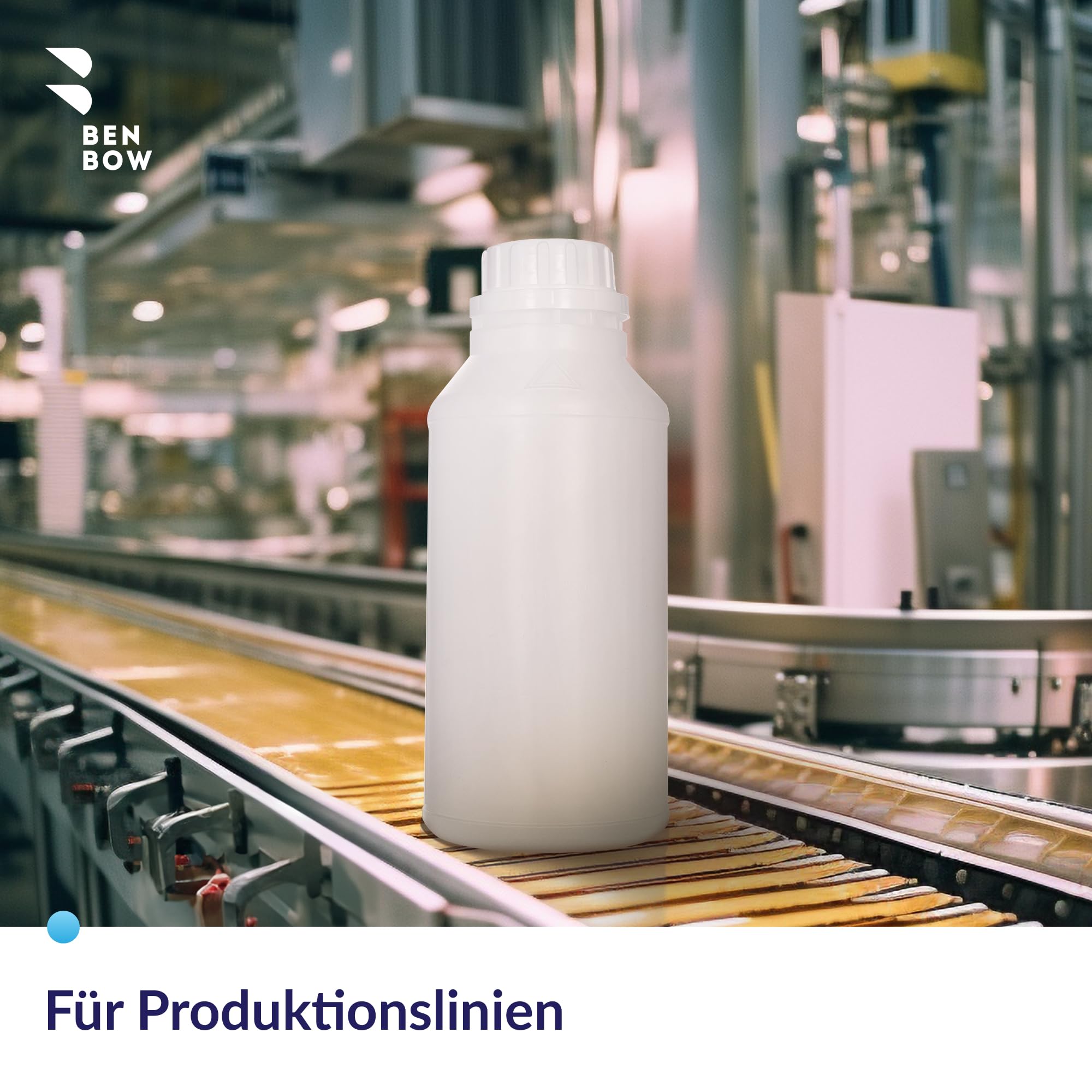 BenBow HDPE Kunststoffflasche 10x 500ml mit Schraubverschluss und Skala für sichere Aufbewahrung von Flüssigkeiten und Chemikalien - ideal für Haushalt, Labor und Industrie