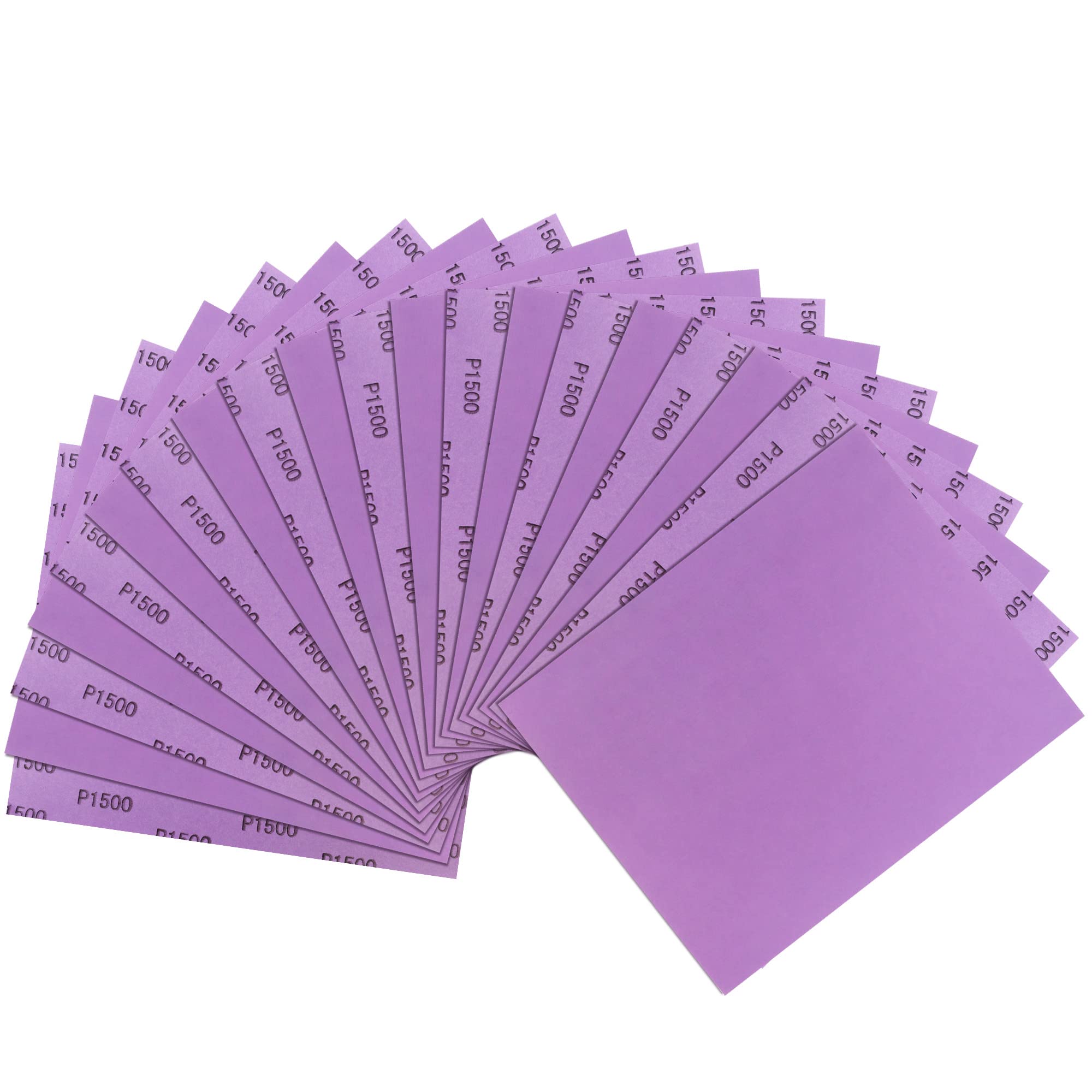 LotFancy 1500 Grit Sandpaper, 30PCS 9 x 11” White Fused Alumina Wet Dry Sanding Sheets, for Automotive Metal Sanding Polishing, Wood Finishing, Purple