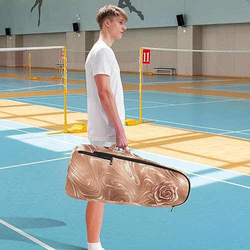 Miniatura 8 de Mochila de pelota de raqueta de tenis, bonita y resistente, con textura de oro rosa, bolsa de deporte de viaje, bolsa de gimnasio para adolescentes,