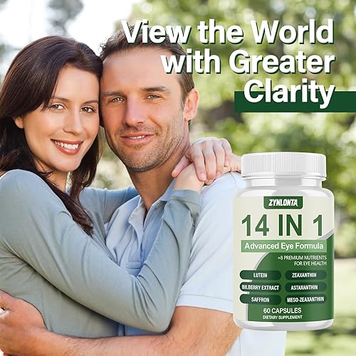 Miniatura 9 de Fórmula avanzada 14 en 1 para los ojos  Suplemento de vitaminas y minerales para los ojos con luteína, astaxantina, zeaxantina, extracto de zinc y