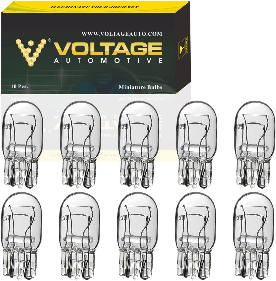 Voltage Automotive 7443 T20 Brake Turn Signal Side Marker Tail Light Bulb-Standard Replacement (Pack of 10)