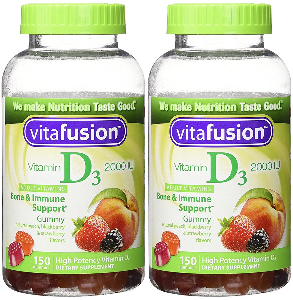 D3 Gummy, Assorted Flavors, 150 Count (2 Bottles)
