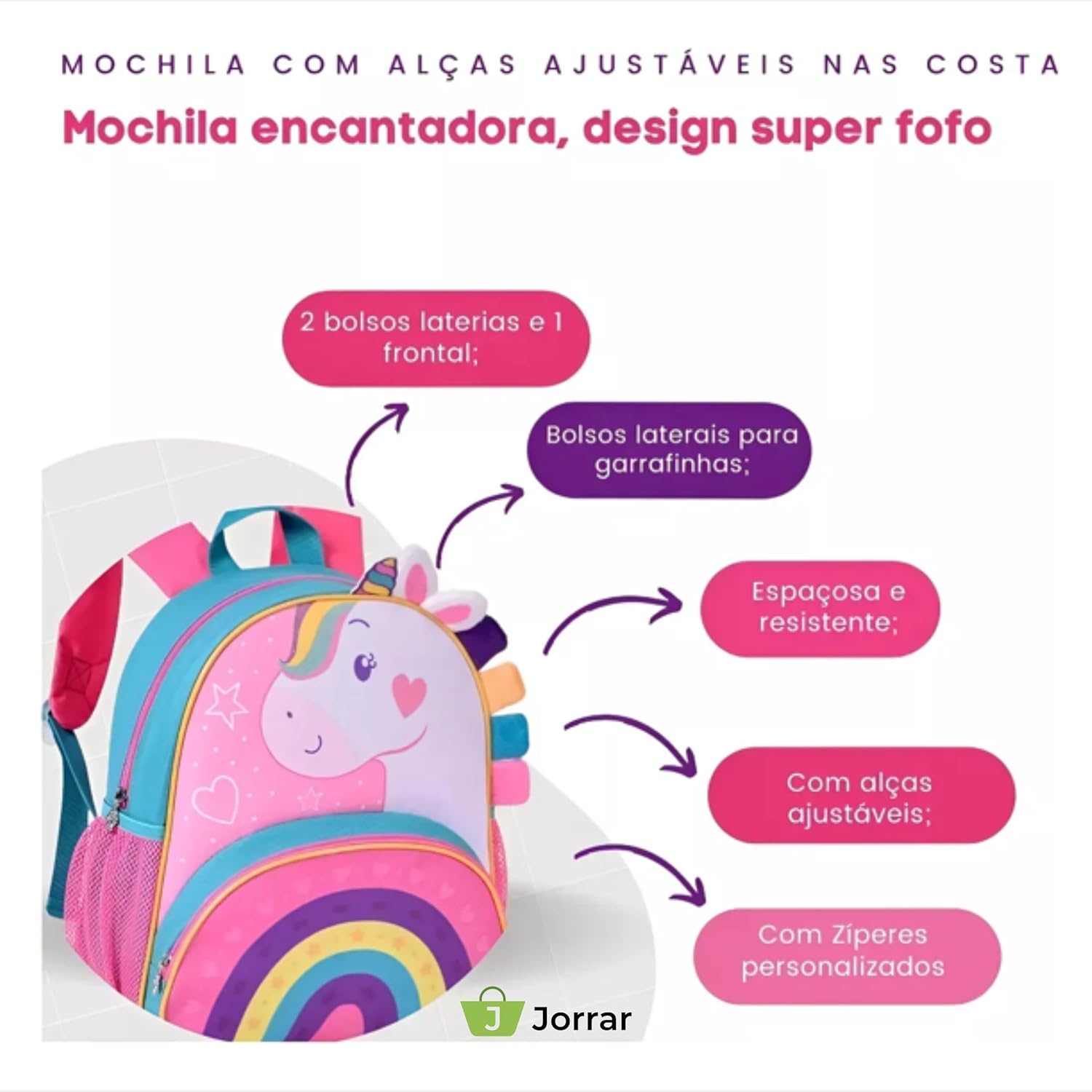 Mochila Infantil Menina Com Alça Costas Criança Creche Bebê Unicórnio Rosa – Sortida em promoção! Veja a oferta e mais achadinhos de Mochilas escolares 5 Hoje é o melhor dia para comprar Mochila Infantil Menina Com Alça Costas Criança Creche Bebê Unicórnio Rosa – Sortida com aquele preço maroto! Promoção! Aproveite a oferta! 5