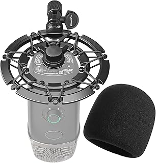 Blue Yeti X Shock Mount with Pop Filter, Alloy Shockmount with Foam Windscreen Reduces Vibration and Shock Noise Matching Boom Arm Mic Stand, Designed for Blue Yeti X Microphone by YOUSHARES