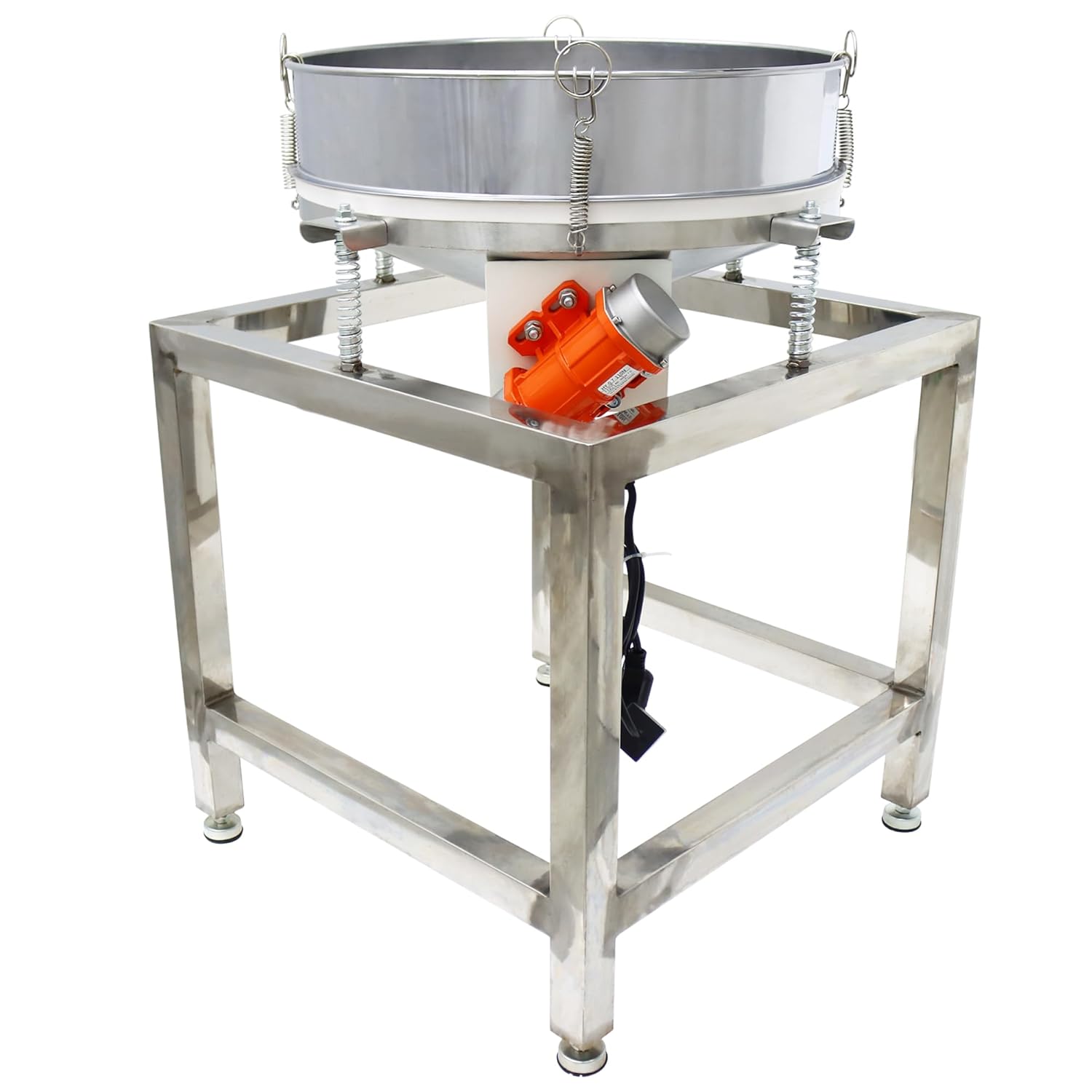 Electric Vibrating Sieve Vibrating Screen Sieve Shaker Powder Liquid Sifter Stainless Steel Big Screen Powder Shaker Machine Φ19.68inch with 40 100 Mesh Screen Single Layer 110V