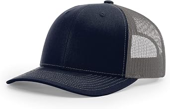 R RICHARDSON Unisex 112 Trucker Adjustable Snapback Baseball Cap, Navy/Charcoal, One Size Fits Most