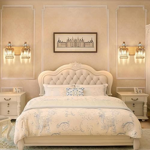 Miniatura 8 de Moderna lámpara de tocador de baño, 2 luces doradas para baño, aplique de pared de cristal de 12.6 pulgadas para bañodormitoriotocador, incluye