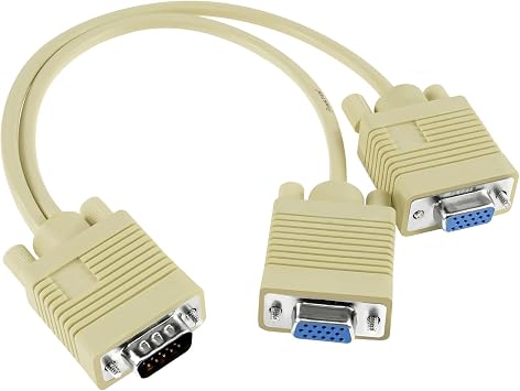 Cable, VGA Y, HD15 Male To HD15 Female