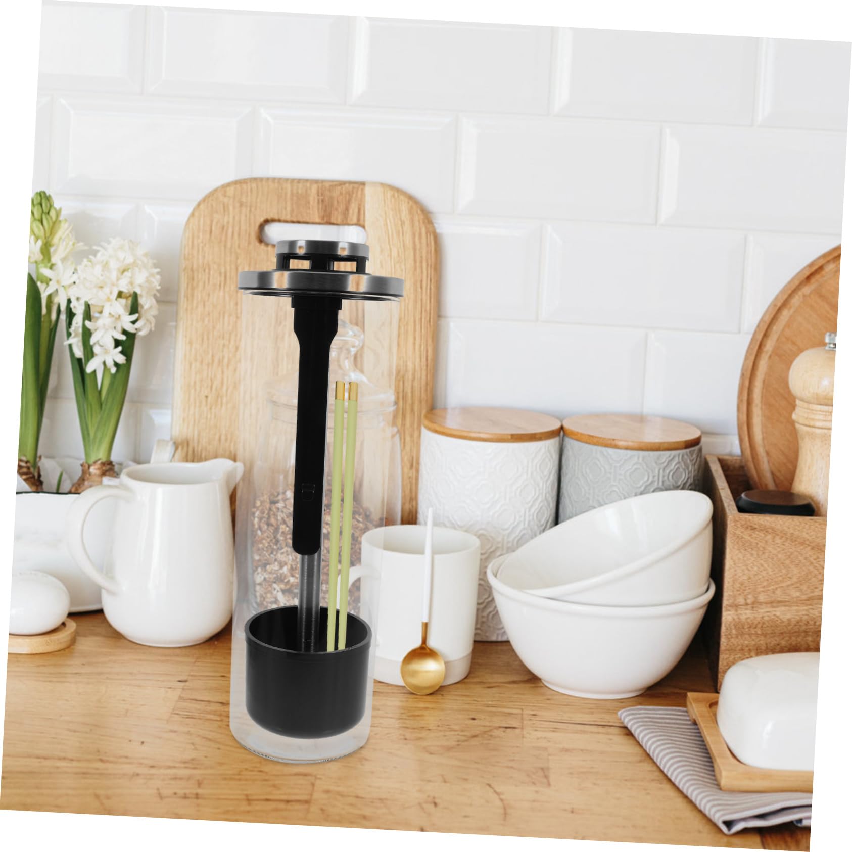 VALICLUD Boîte De Rangement pour Pailles Distributeur De Pailles Seau De Rangement Multifonction pour Pinceaux De Maquillage Et Ustensiles De Cuisine