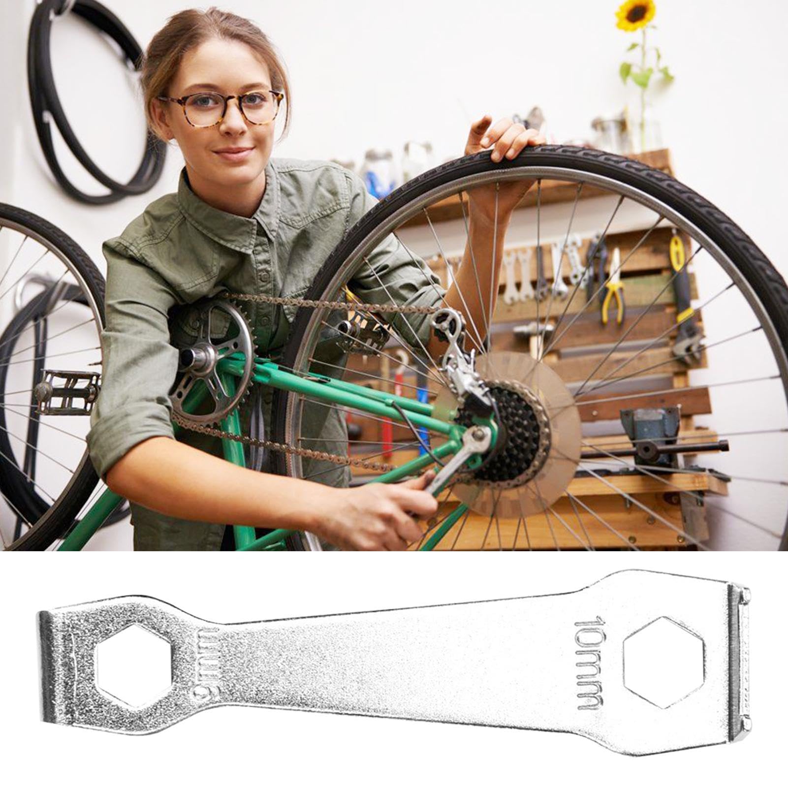 Hoogwaardige metalen fietskettingsleutel, reparatiegereedschap voor de fiets in de open lucht Hoogwaardige metalen fietskettingsleutel, reparatiegereedschap voor de fiets in de open lucht
