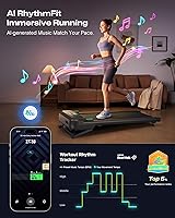 Vista 2 de UREVO Auto Incline Walking Pad with AI App, 2.5HP Brushless Quiet Motorized Treadmill for Apartments, 9% Power Incline Standing Desk Treadmill
