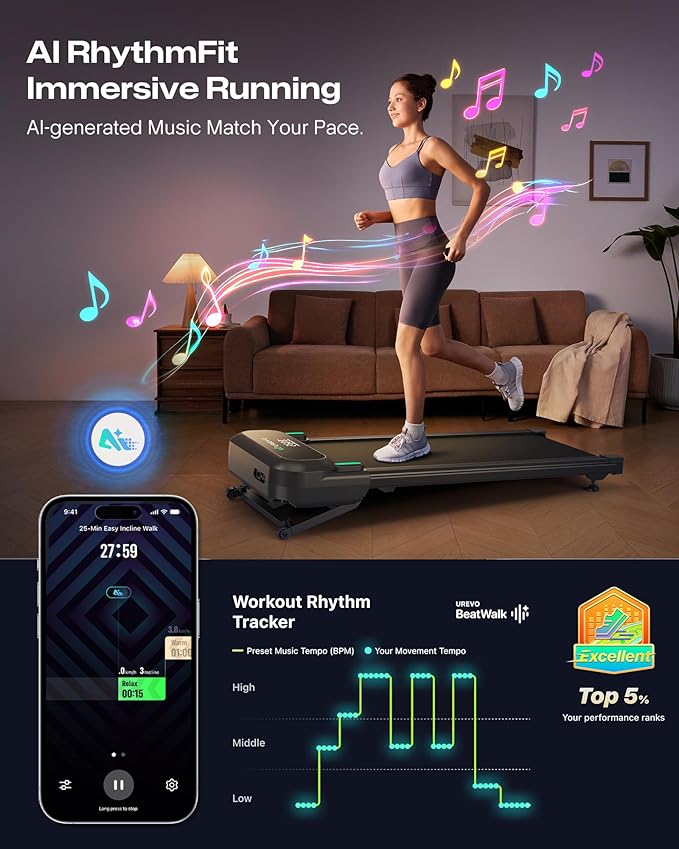 Caminadora Eléctrica con Inclinación Automática 9% y 2.5HP, Color Negro Carbón miniatura 2