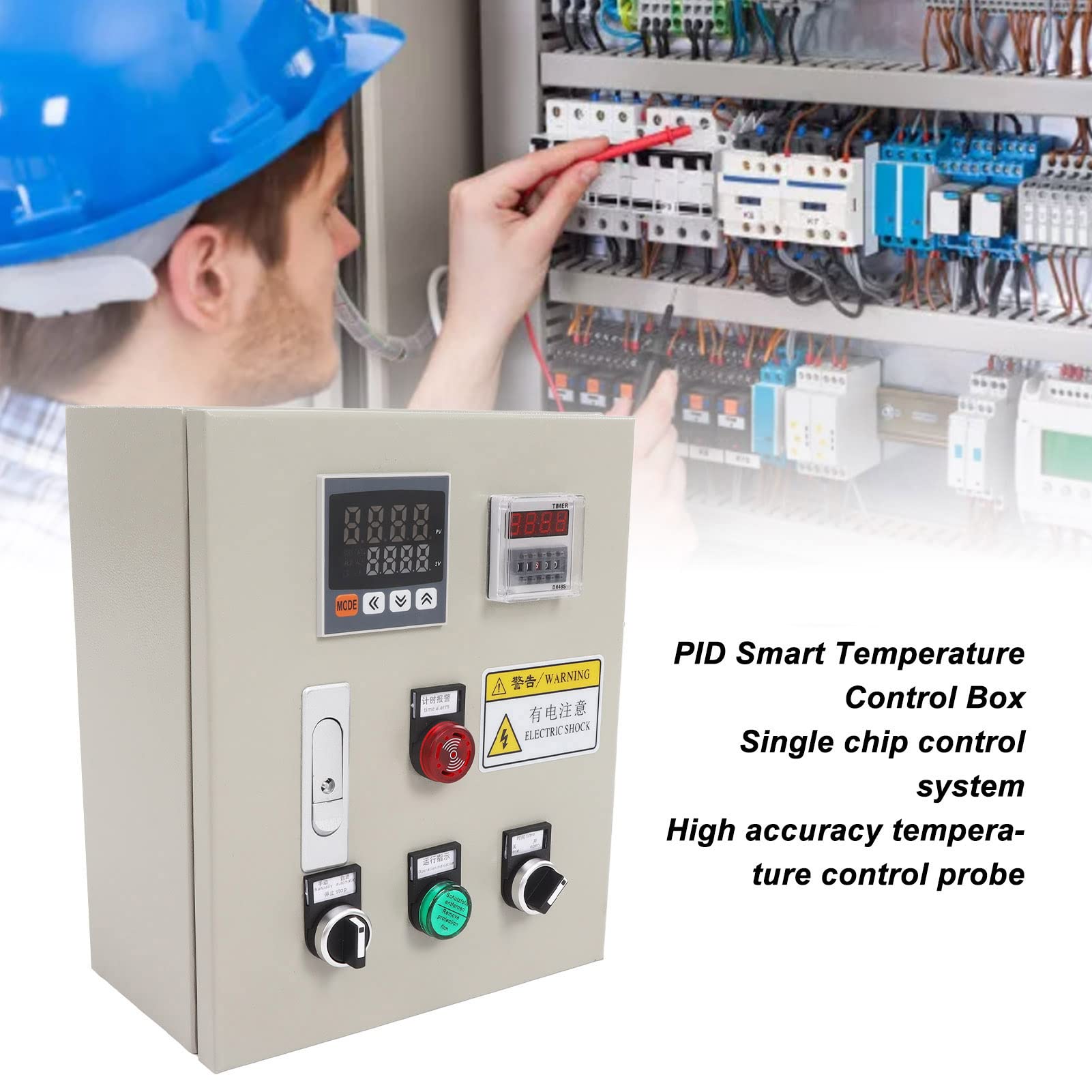380V AC Trifásico 15KW PID Caja de Control de Temperatura Inteligente Controlador de Temperatura Inteligente con Termopar