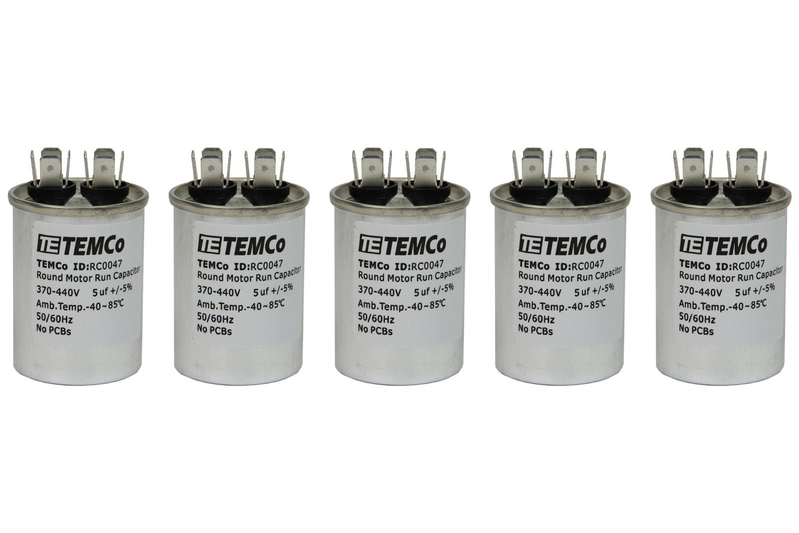 EVERICA 50+5 uF 50/5 MFD ±6% 370V/440VAC CBB65 HVAC Dual Run Circular