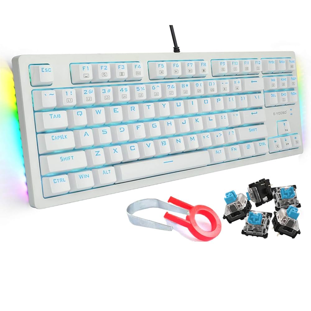 VAGAMILO 青色 日本語配列キーボード USB接続 Amazon