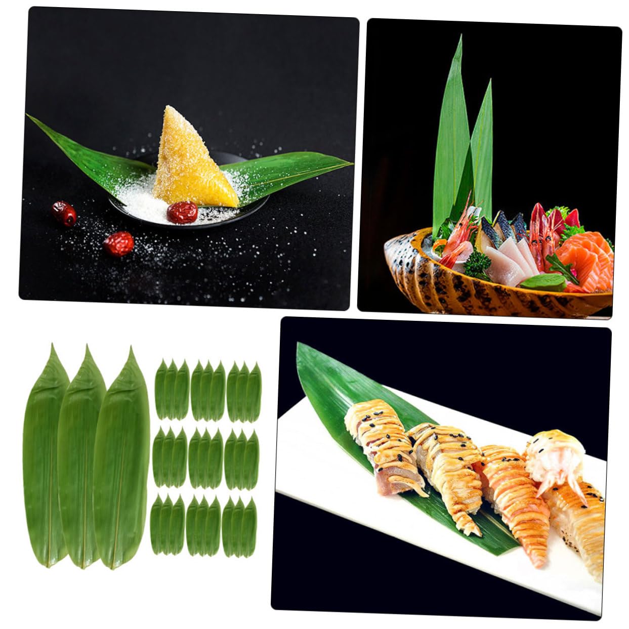 Amazon.co.jp: Ciieeo 100個 笹の葉寿司皿 宗子の葉 刺身笹の葉 バナナ