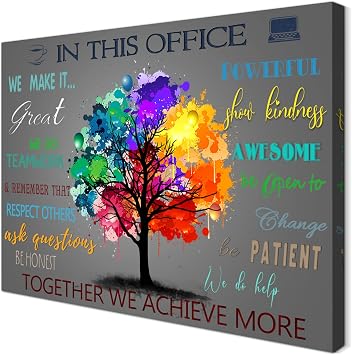 Amazon.com: WOWGOOMO The Office Wall Art Positive Affirmations Quotes ...