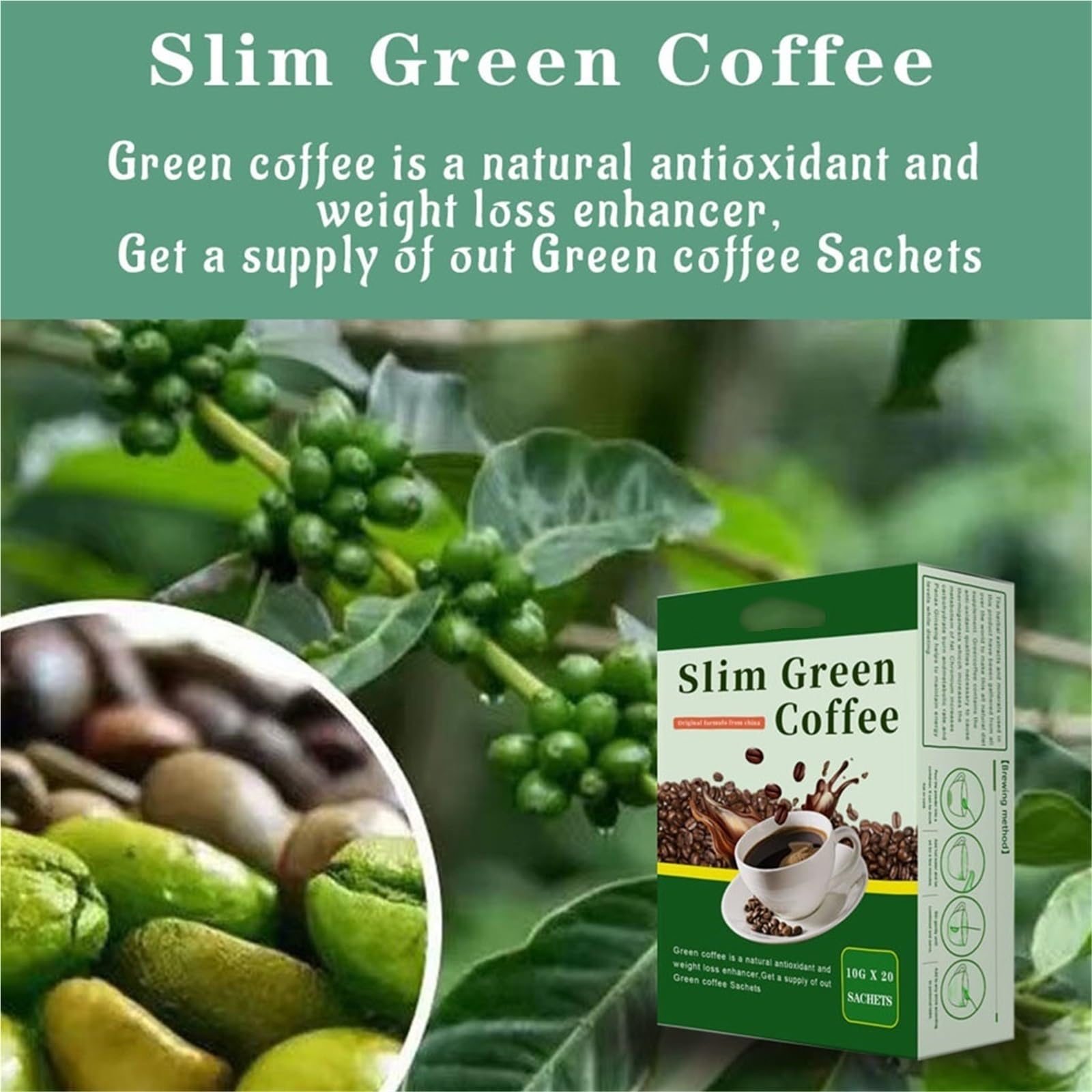 Tisane Détox Au Café Vert - Minceur Et Énergie - Tisane Détox Naturelle For Une Vitalité Renouvelée(3PCS)