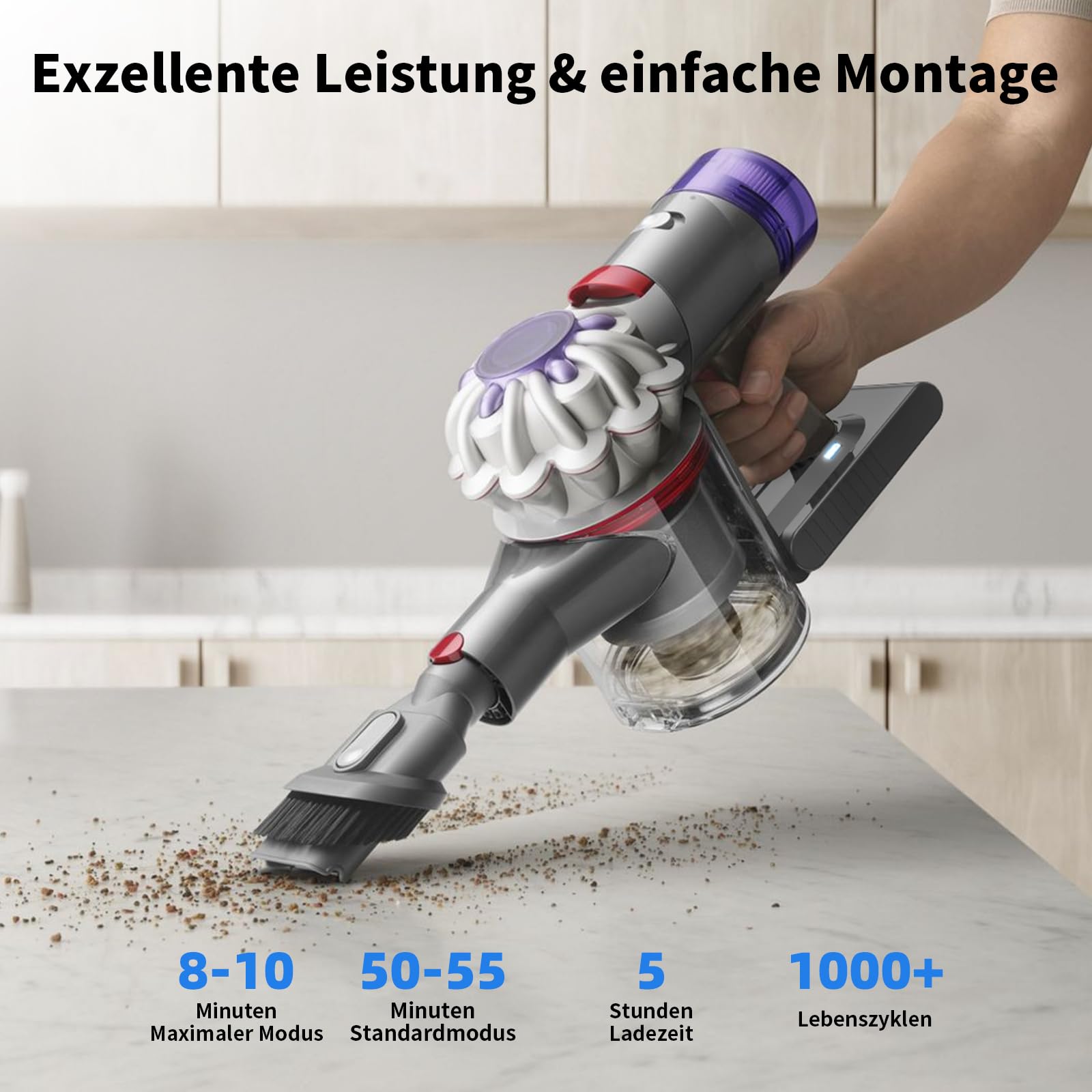 6000mAh für Dyson V8 Akku, Ersatzakku für Dyson V8 SV10 Staubsauger, Kompatibel mit Animal Absolute Motorhead Fluffy Staubsaugern (mit Zubehör)