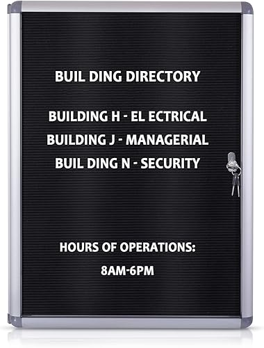 EVERSUPPLY Tableros de exhibición de mensajes con puerta de bloqueo, fieltro gris, marco de aluminio, 26 x 20 pulgadas