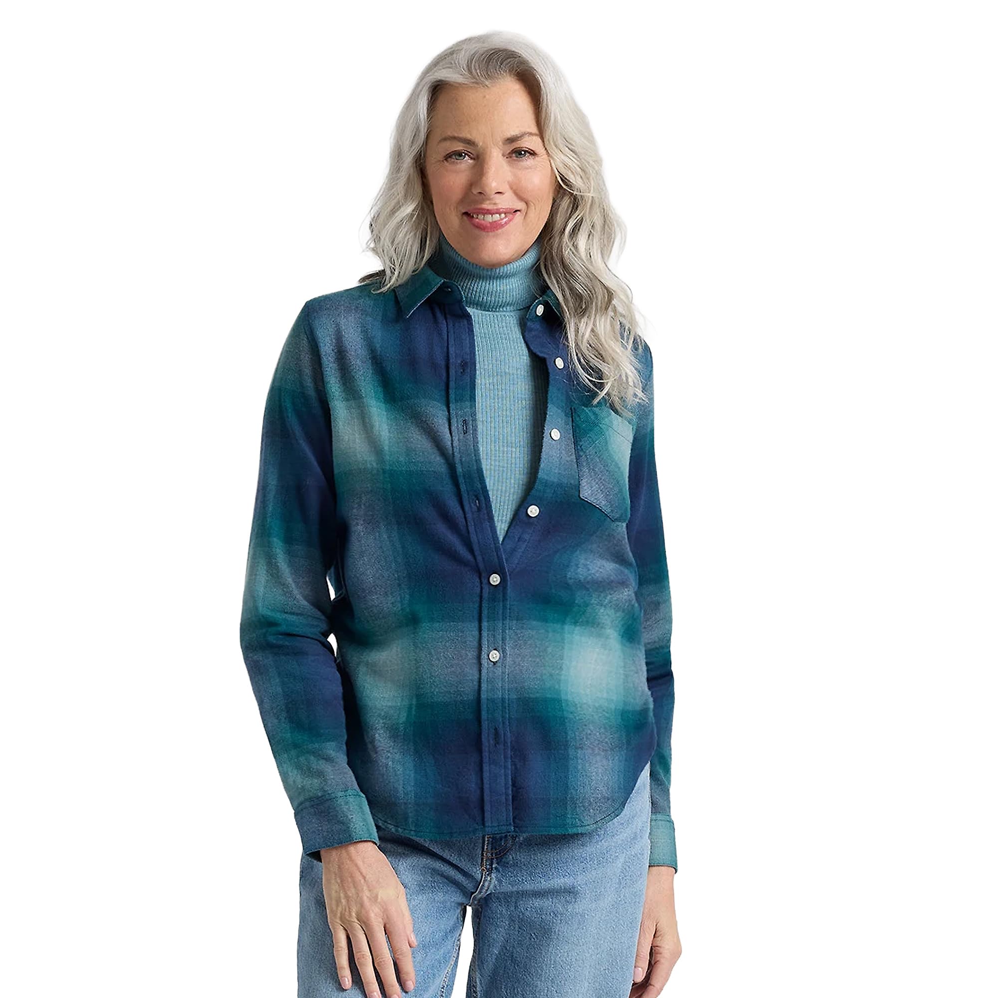 Pendleton Women's Relaxed Flannel Shirt, 100% Soft Cotton Long Sleeve