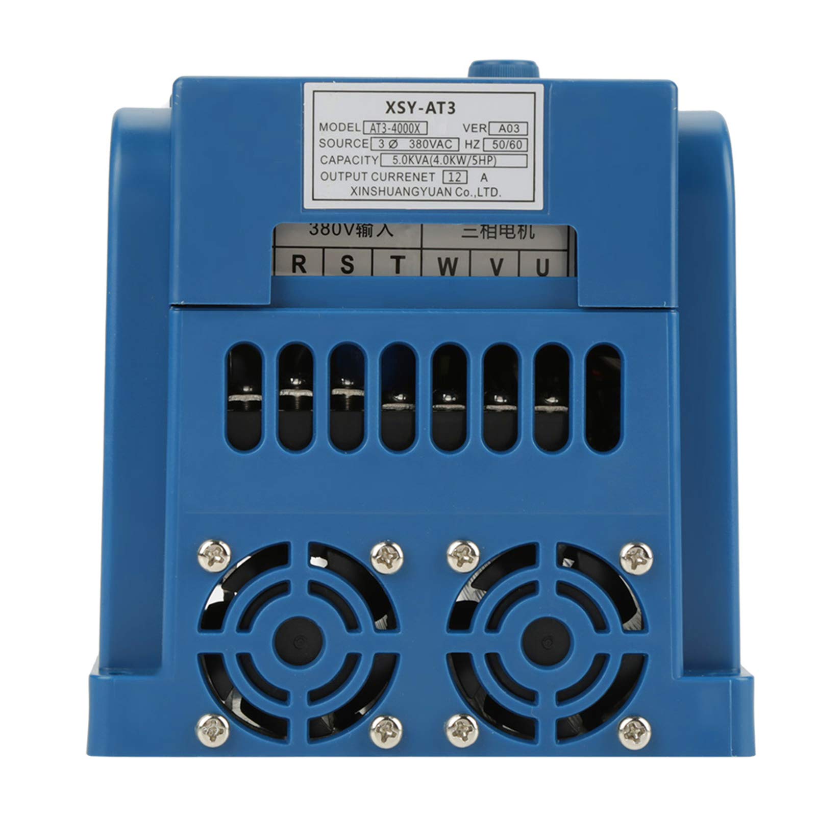 Variador de Frecuencia, Trifásico 380VAC 4KW 12A VFD Convertidor de Frecuencia de Inversor Profesional PWM Controlador de Velocidad de Alta Precisión para Control de Velocidad del Motor del Husillo