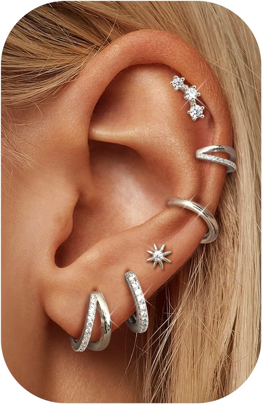 Dochais gold plated small hoop earrings for women hypoallergenic