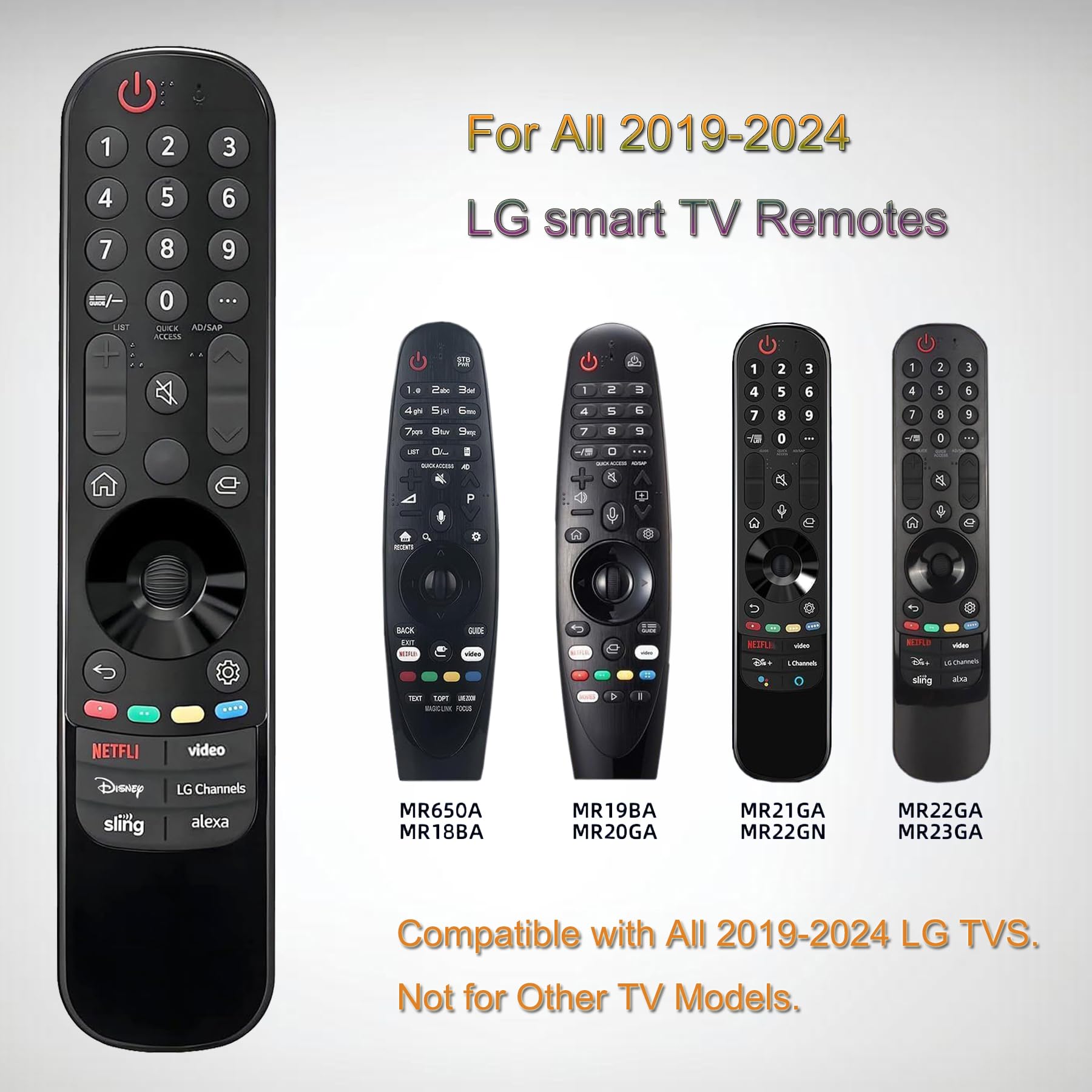 Sostituzione per LG TV Remote, per tutti 2019-2024 LG Telecomando per Smart TV, Compatibile con MR20/21/22/23/24GA Magic Remote (NO Voce NO Funzione puntatore)