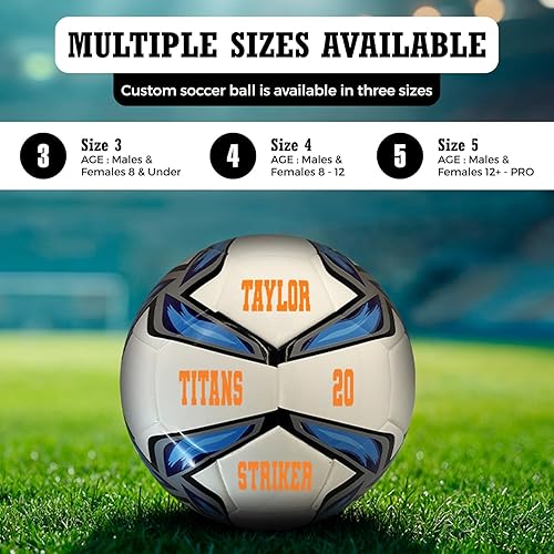 Miniatura 4 de HAMMET Balón de fútbol personalizado, tamaños 3, 4 o 5, varios colores