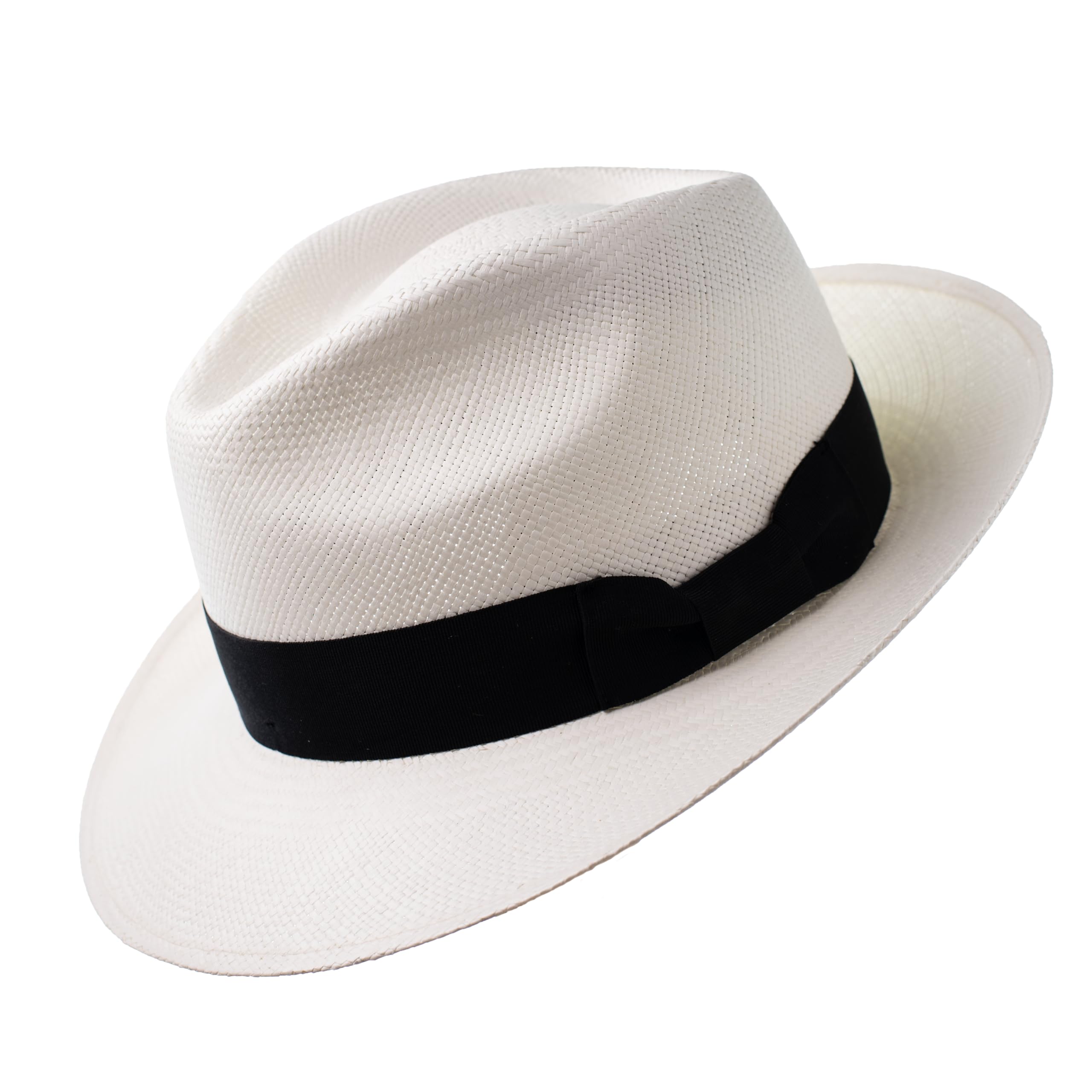 Cuenca 1905 Fedora Sombrero Panamá Genuino Vestir de Paja Toquilla, Tejido a Mano y Hecho 100% en Ecuador, Protección UV Natural, Panama Hat de Verano Hombre y Mujer