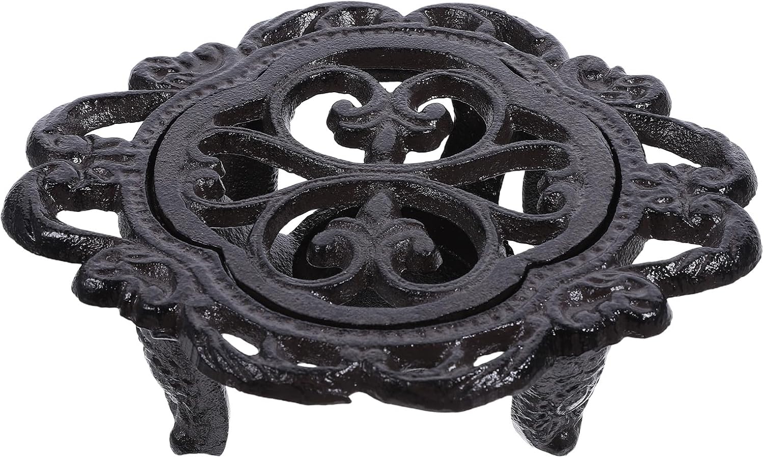 Operitacx Cast Iron Teapot Warmer, 6 Inch Heavy Duty Trivet for Tea Candle Heating Stand, Rustic Kettle Candle Holder for Coffee, Milk and Tea Brewing