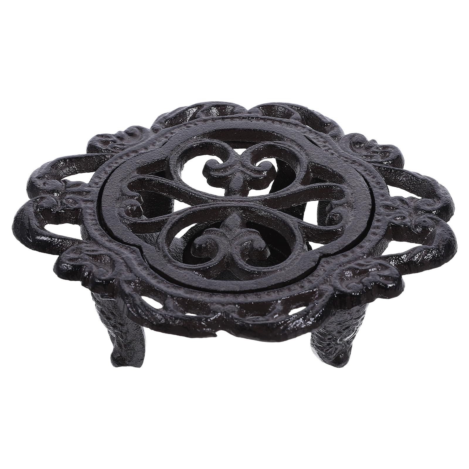 Operitacx Calentador de Tetera de Hierro Fundido, salvamanteles Resistente de 15 cm para Calentar Velas de té, Soporte rústico para Velas de Tetera para Preparar café, Leche y té.