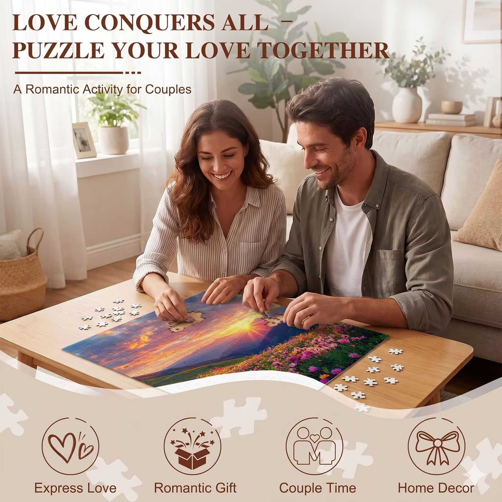 Puzzle 5000 Pezzi Classici, Puzzle paesaggio fiore 156 x 105 cm, Gioco Educativo e Antistress in Legno con Poster Incluso, Ttività DIY per Famiglia, Regalo per Appassionati, Decor Parete Casa, f0-521