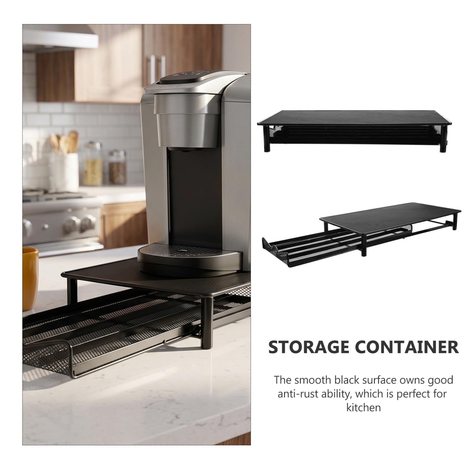 Caja de Metal para Guardar Cápsulas de Café Capacidad para 40 Unidades, Diseño Portátil y Práctico para Cocina o Escritorio
