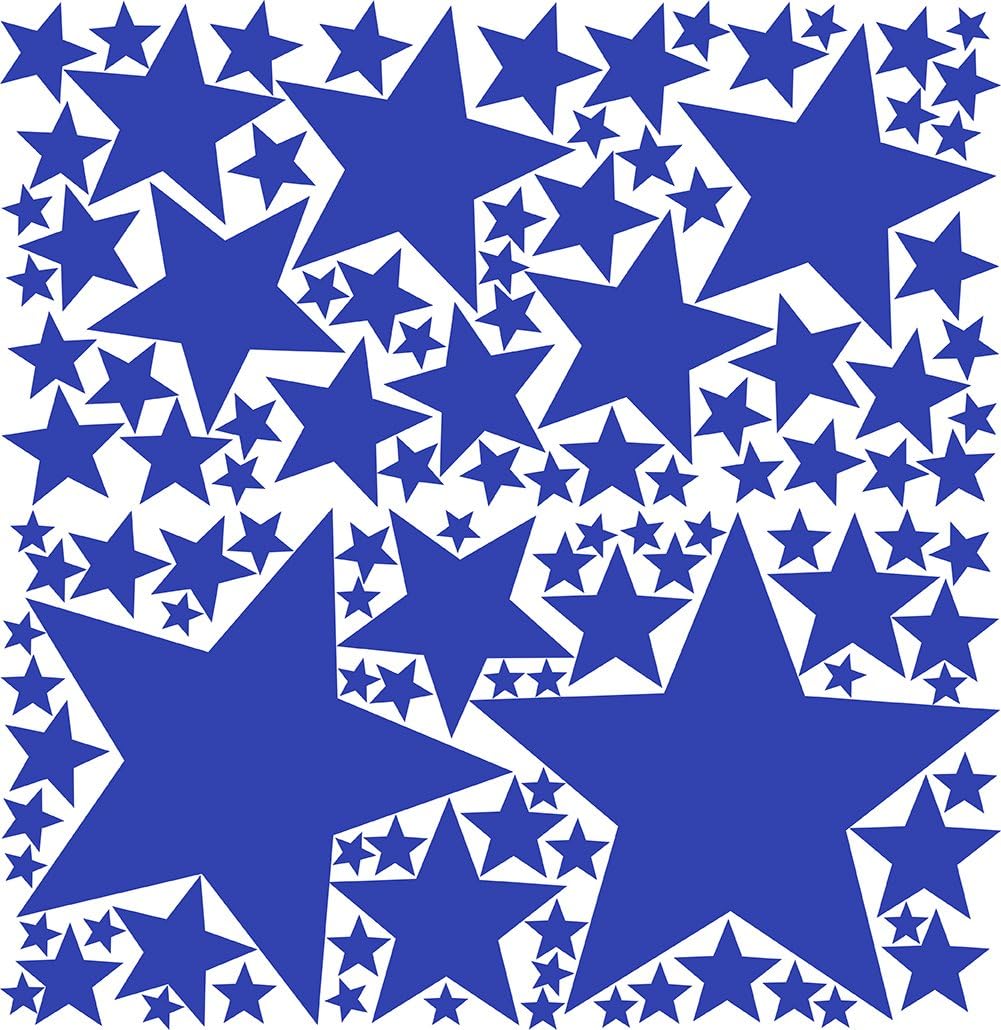 119 Peel & Stick Removable Wall Decals Stars, Cornflower Blue