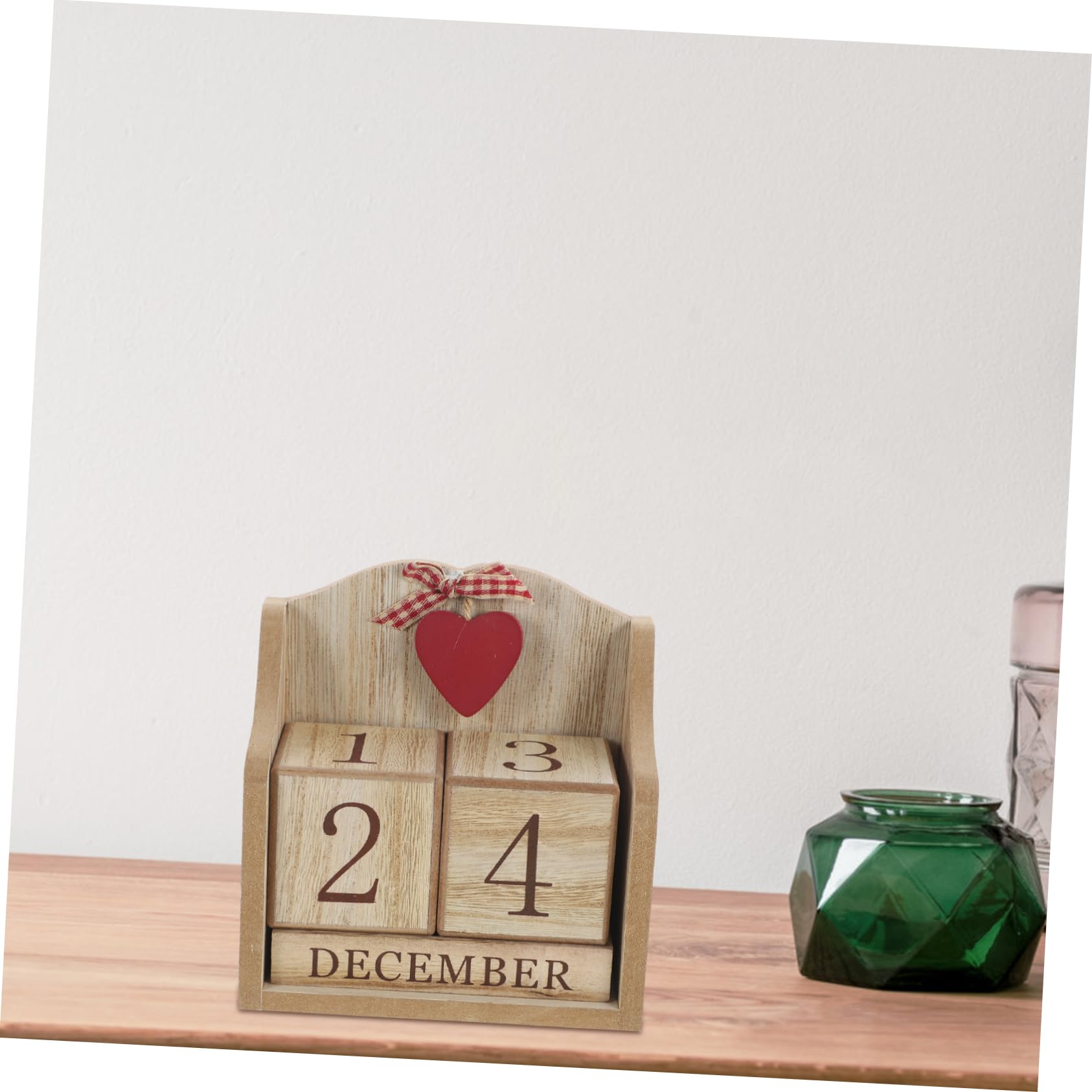 VILLCASE 4 Stück dekorativer Kalender bürodeko büro dekoration desk calendar tischkalender blockiert Kalender rustikale Datumsanzeige Kalenderblock aus Holz Kalenderblöcke aus Holz hölzern