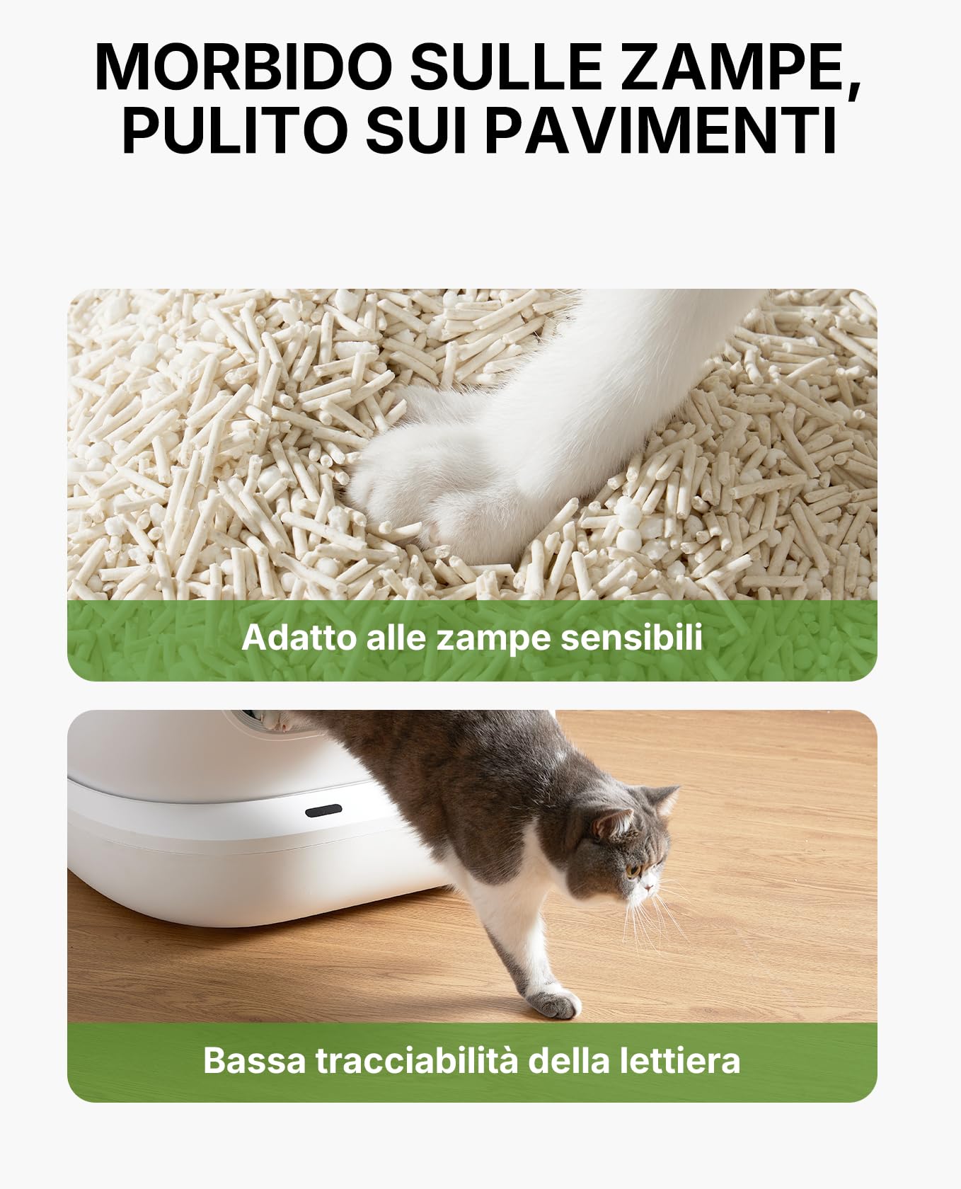 PETKIT Lettiera per Gatti a Miscela Botanica - Assorbimento Rapido, Biodegradabile e Senza Polvere con Tapioca, 4 * 2.4kg (Totale 9.6kg)