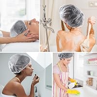G2PLUS 100 db Eldobható Zuhanyfürdő Sapka, 44 cm Műanyag Hajvédő Fürdőmütyű Szalonhoz és Utazáshoz 5