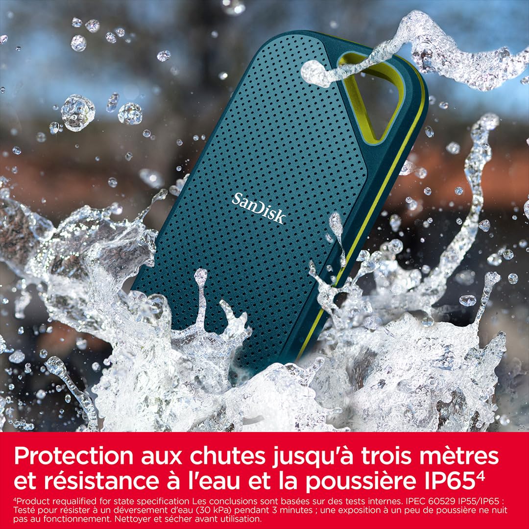 SANDISK Extreme Pro Portable SSD 2TB (up to 2000MB/s Read/Write speeds, 256 bit AES Hardware encryption, up to Three-Meter Drop Protection, IP65 Water and Dust Resistance) Monterey