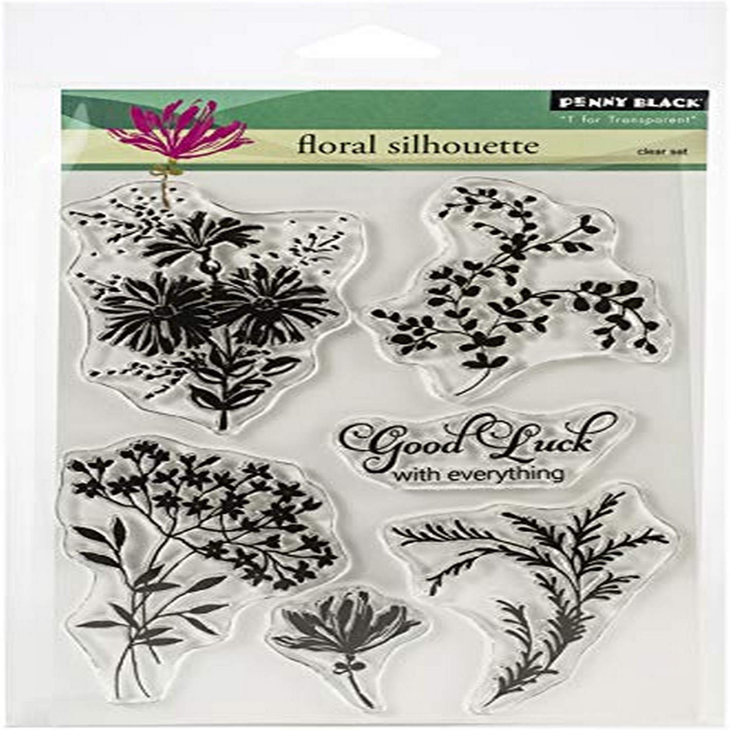 Penny Black Floral Silhouette 5"X6.5" Incorporated Clr Stmp Flrl Silho, One Size