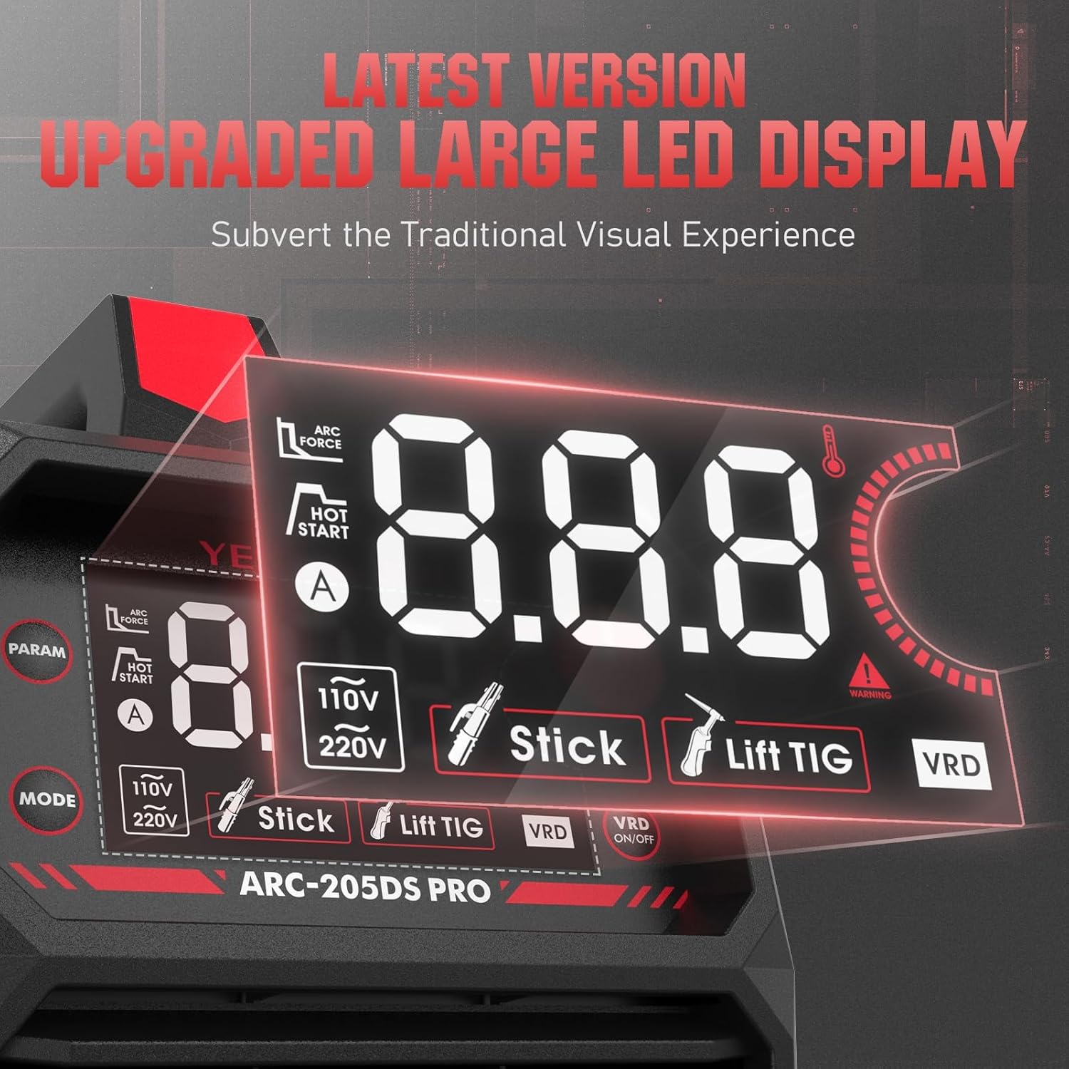 YESWELDER 205Amp Stick Welder with Lift TIG Torch, [Large LED Display] 110V/220V Dual Voltage Portable Welding Machine & E6013 3/32'' 10LB Welding Rod Carbon Steel Stick Electrodes