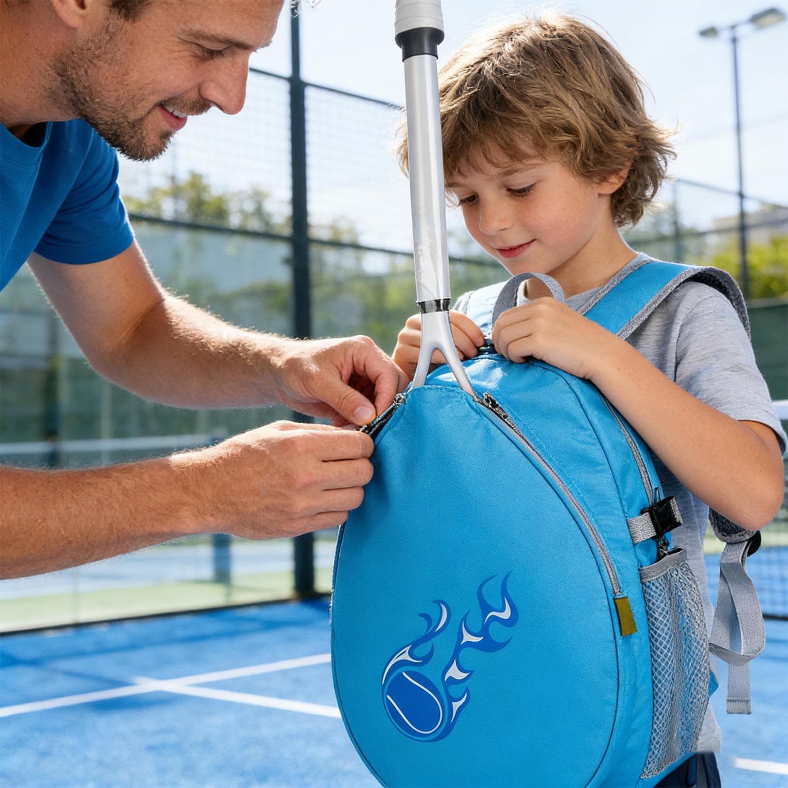 Generisch Borsa da tennis per bambini, zaino da badminton traspirante