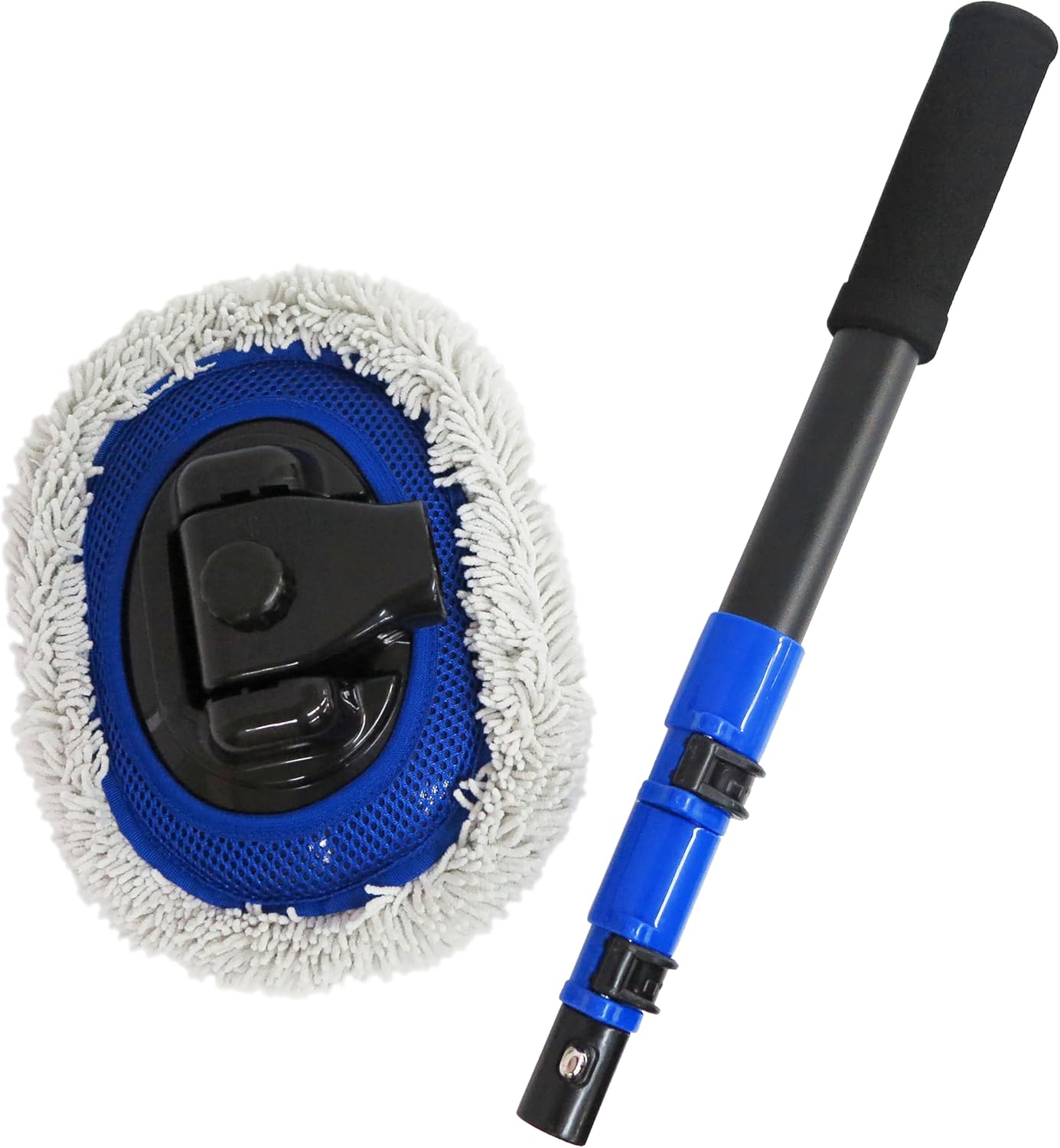 Basics Car Wash Mop, Handled, Roof Wash, Easy, Convenient, Extendable, 15° Curve, Dramatically Easier to Wash High Places, Microfiber, Fluffy Head