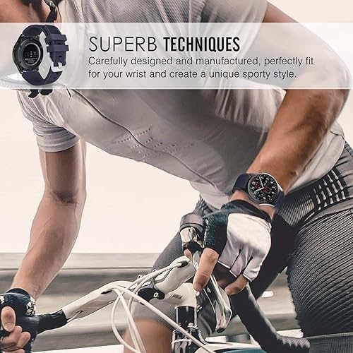 Miniatura 3 de iBazal 22mm Silicone Band Compatible with Samsung Galaxy Watch 3 45mm Galaxy Watch 46mm Gear S3 Frontier Classic Band, Adjustable Silicone Strap