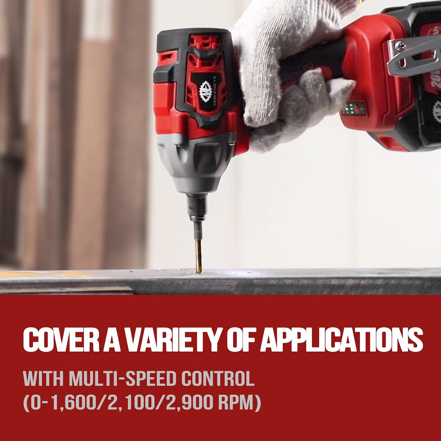 20V 2 In 1 Brushless Impact Wrench Cordless Drill Set with 4.0 Ah Battery Delivers 300 Ft-lbs Torque 2900 RPM, Impact Gun with 6 Pcs Drive Impact Sockets & 2 Pcs Screwdriver Bits