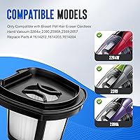 Vista 2 de Improvedhand Reemplazo del filtro de vacío 2390A 2284W para filtro de borrador de pelo de mascotas Bi-ssell 2390, 2389, 2284W Comparar