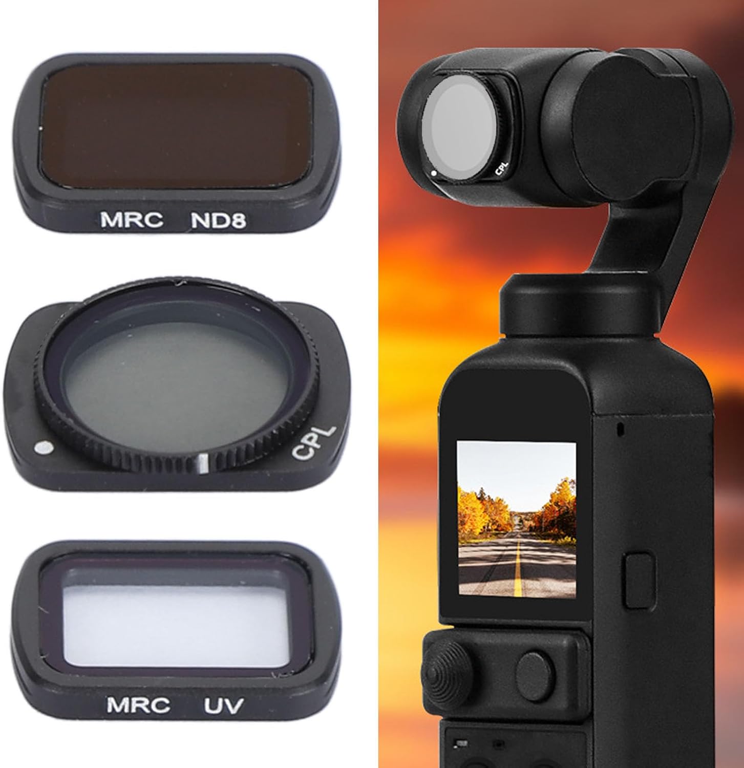 3pcs Lens Filter Set for Pocket 2, ND CPL Filter Set, Multi Layer Coating, Magnetic Mounting, Accessories for Drone Lens Filters.