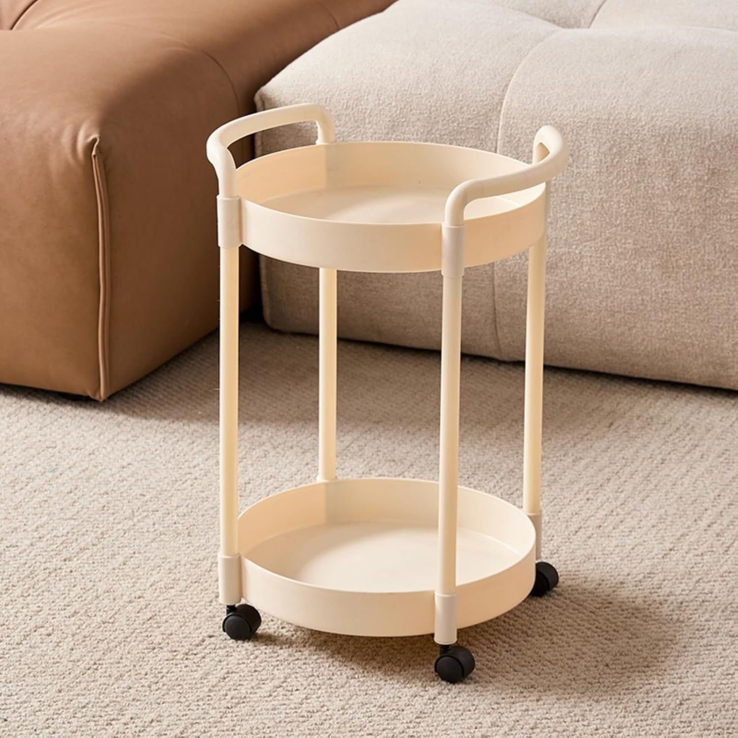 Storage Rack, Tea Table with Wheels, Mobile Small Side Table, Bedside Table, Sofa Cabinet That can be Used as a Small cart