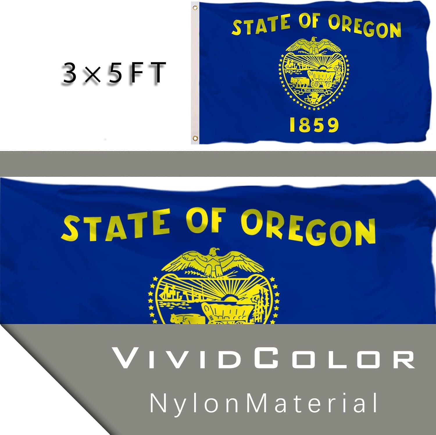 Oregon State Flag 3x5 Outdoor Double Sided Heavy Duty 100% Polyester with 2 Brass Grommets for Outdoor Indoor Wall - Image 7